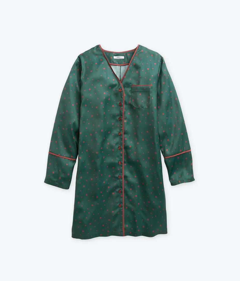 The Cloud 9 Boyfriend Sleep Shirt - Celestial Dot in Eden & Rosewood - Image 3