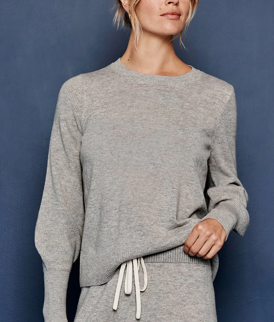 The Coziest Cashmere Blend Bishop-Sleeve Sweater - Main - Image 3