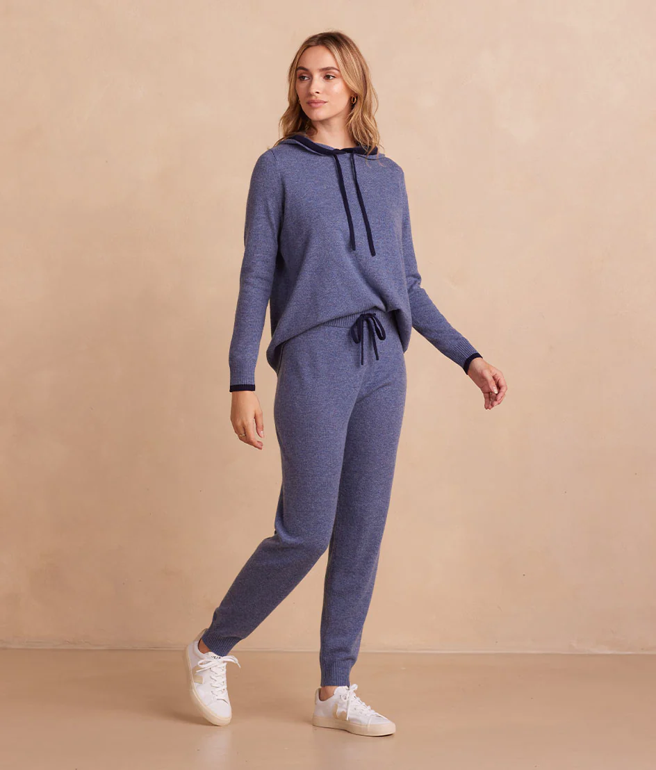 The Coziest Cashmere Blend Jogger - Steel & Midnight - Image 3