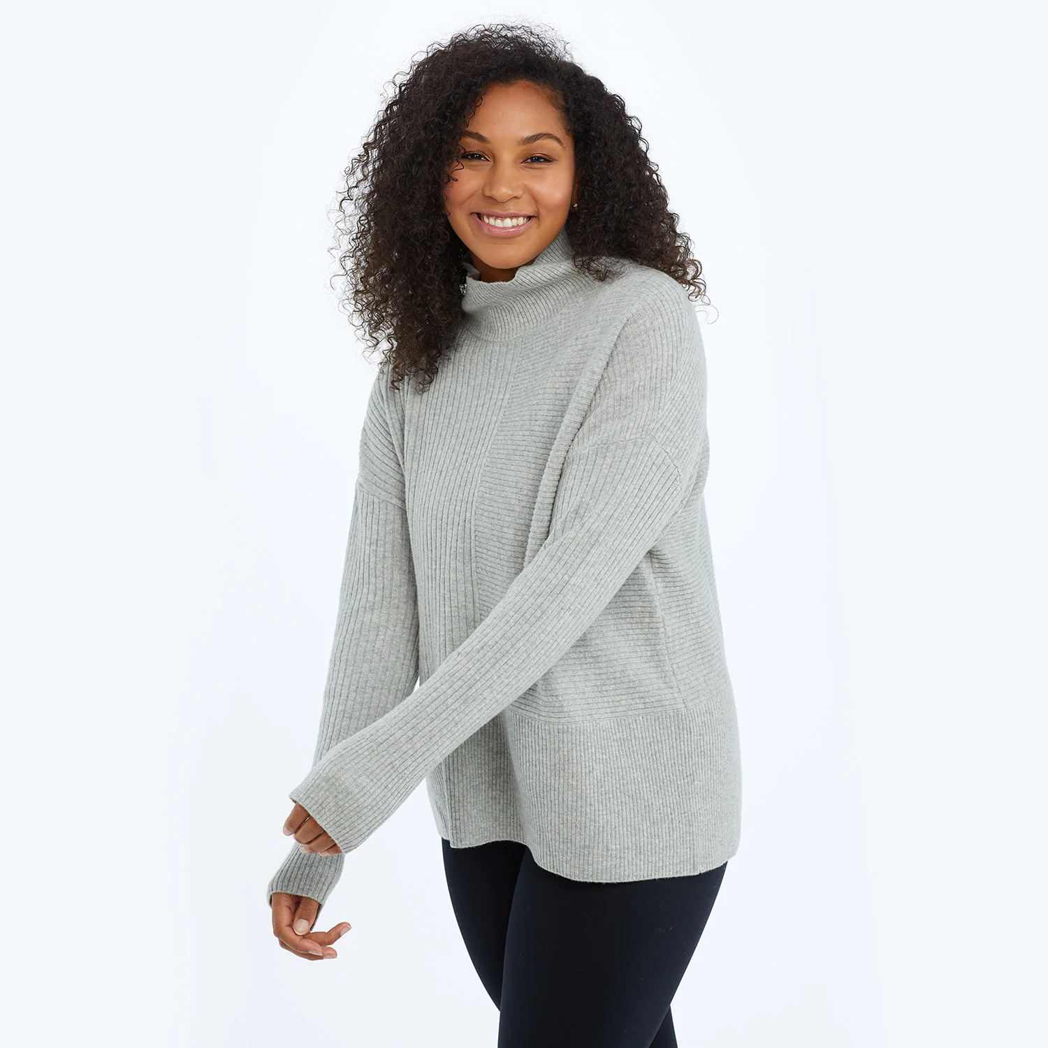 The Luxe Cashmere Blend Funnel Neck Sweater - Main - Image 2