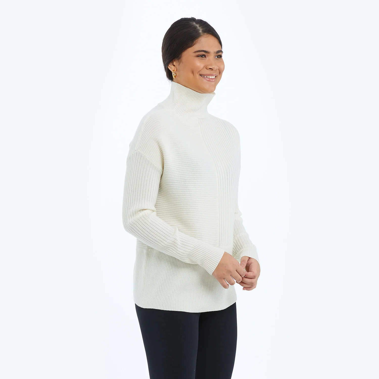 The Luxe Cashmere Blend Funnel Neck Sweater - Main - Image 8