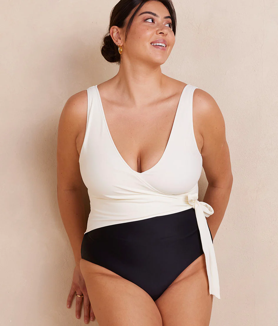 The Perfect Wrap One-Piece - Sea Urchin & White Sand - Image 4