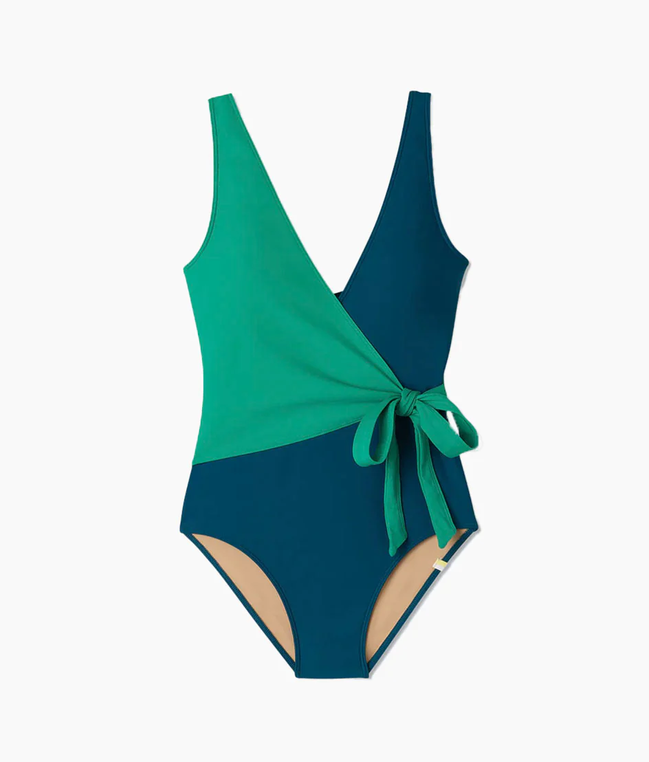 The Perfect Wrap One-Piece - Seaglass & Seaweed - Image 6
