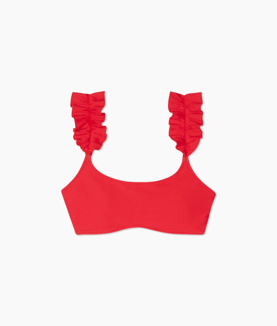 The RippleRib Ruffle Bikini Top - Lava - Image 5