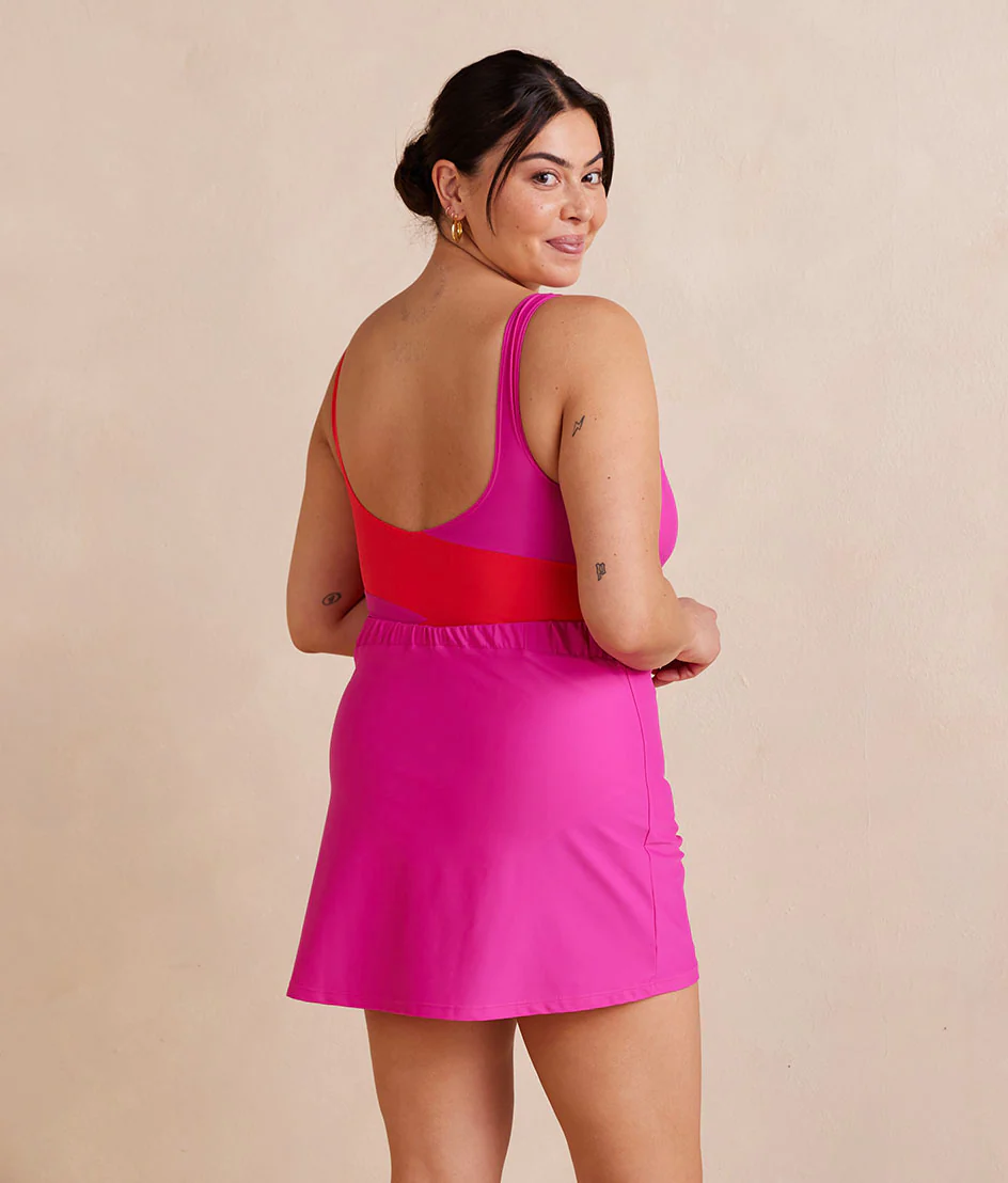 The Ruched Swim Skirt - Hibiscus - Image 3