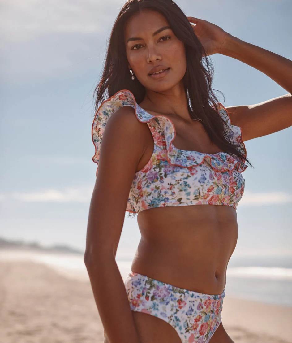 The Ruffle Seaway Square Neck Bikini Top - Bouquet Parade - Image 2
