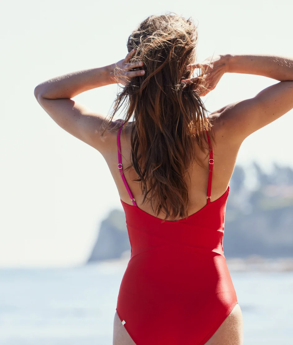 The Sea Breeze Cutout One-Piece - Lava & Hibiscus - Image 5