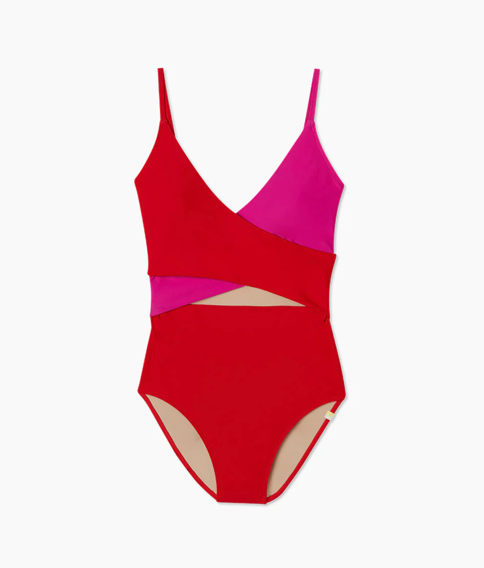 The Sea Breeze Cutout One-Piece - Lava & Hibiscus - Image 6