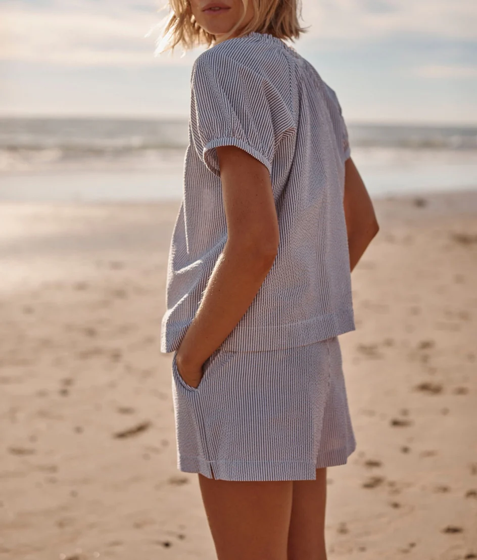 The Seersucker Shorts - Driftwood & White Sand - Image 2