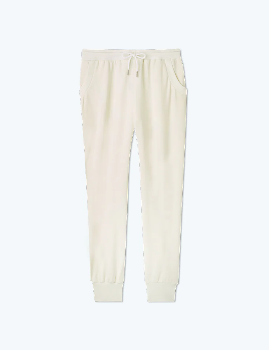 The Softest French Terry Jogger - White Sand - Image 3